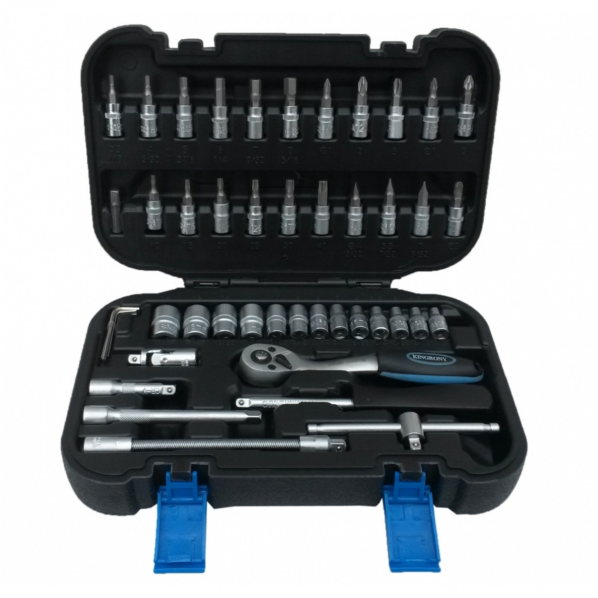 Galvučių su terkšle rinkinys 1/4", 46 vnt. 5 Galvučių su terkšle rinkinys 1/4", 46 vnt. 5