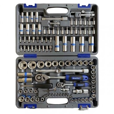 Galvučių ir antgalių rinkinys 1/4"+1/2" 108vnt. KingRoy 72TH Galvučių ir antgalių rinkinys 1/4"+1/2" 108vnt. KingRoy 72TH