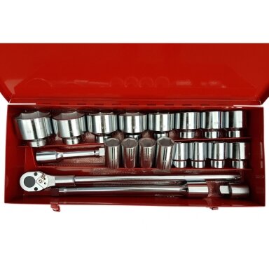 Galvučių ir rakto komplektas 6 kampės 1" 30-80mm 21vnt. Essen tools