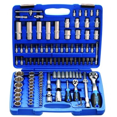 Galvučių ir raktų komplektas 108 dalių, 1/4" + 1/2" Galvučių ir raktų komplektas 108 dalių, 1/4" + 1/2"