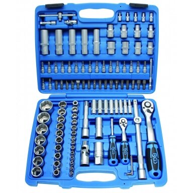 Galvučių ir raktų komplektas 108 dalių, 1/4" + 1/2" Galvučių ir raktų komplektas 108 dalių, 1/4" + 1/2"