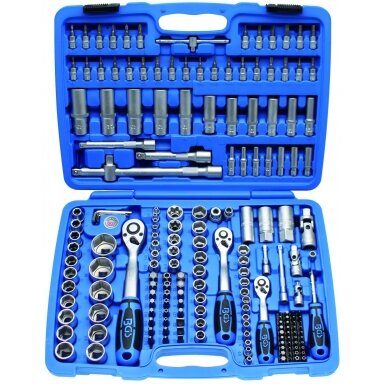 Galvučių ir raktų komplektas 1/4"+3/8"+1/2", 192vnt. Galvučių ir raktų komplektas 1/4"+3/8"+1/2", 192vnt.
