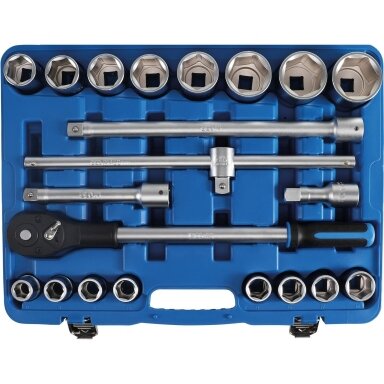 Galvučių ir terkšlinio rakto komplektas 3/4" 21vnt. BGS-Technic 1207