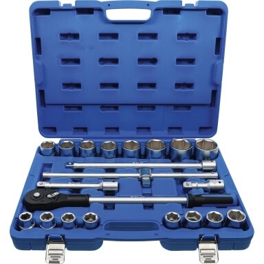 Galvučių ir terkšlinio rakto komplektas 3/4" 21vnt. BGS-Technic 1207
