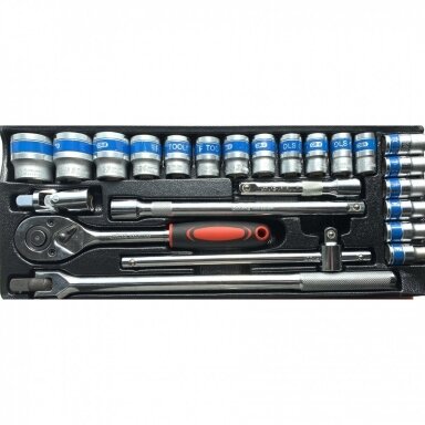 Galvučių rinkinys 1/2", 10-32 mm, 25 vnt.