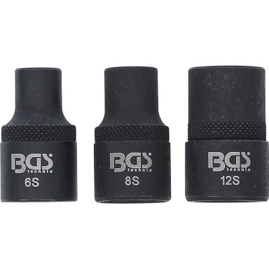 Galvučių rinkinys | Spline (Ribe) M6S, M8S, M12S | 3 vnt. (9336) BGS Galvučių rinkinys | Spline (Ribe) M6S, M8S, M12S | 3 vnt. (9336) BGS
