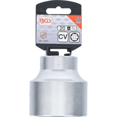 Galvutė 6 - kampė 20mm (3/4") 55 mm BGS-technic 3455 Galvutė 6 - kampė 20mm (3/4") 55 mm BGS-technic 3455