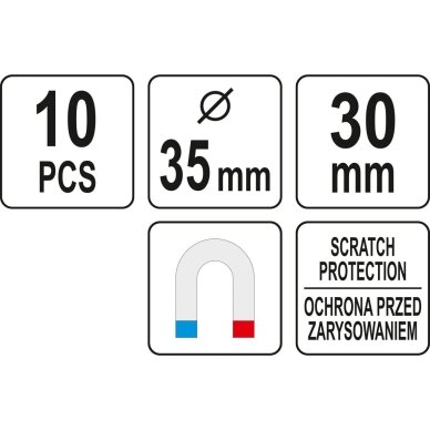 Galingi magnetiniai kabliukai 10vnt. – YATO YT-08690 2 Galingi magnetiniai kabliukai 10vnt. – YATO YT-08690 2