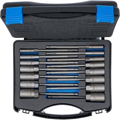 Galvučių rinkinys | ilgas tipas | 6.3 mm (1/4") | elektriniams gręžtuvams | 5.5 - 19 mm | 15 vnt. (70147) 5