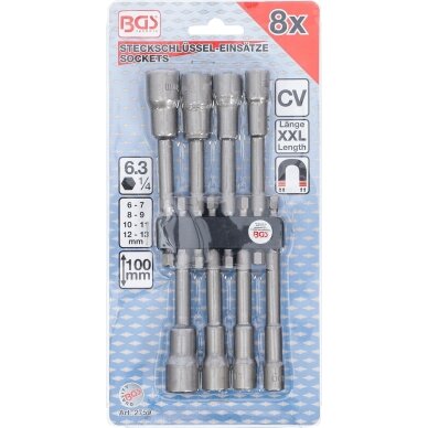 Galvučių rinkinys | ilgas tipas | 6.3 mm (1/4") | elektriniams gręžtuvams | 6 - 13 mm | 8 vnt. (2759) 3 Galvučių rinkinys | ilgas tipas | 6.3 mm (1/4") | elektriniams gręžtuvams | 6 - 13 mm | 8 vnt. (2759) 3