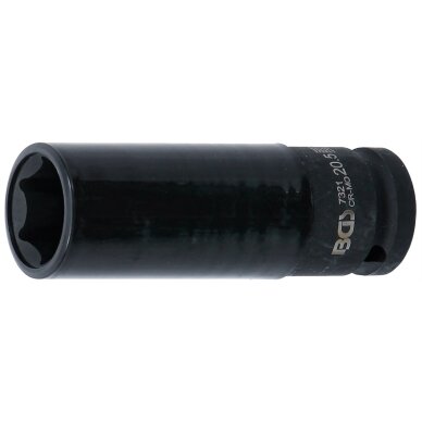 Galvutė smūginė ilga plonasienė | su plastikine apsauga | 12,5 mm (1/2") | 20.5 mm BGS