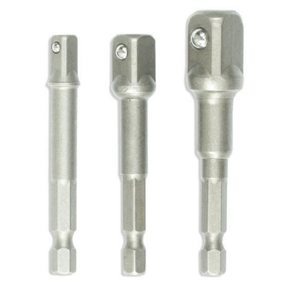 Galvučiu adapteriu komplektas 3 vnt.: 1/2", 1/4", 3/8"