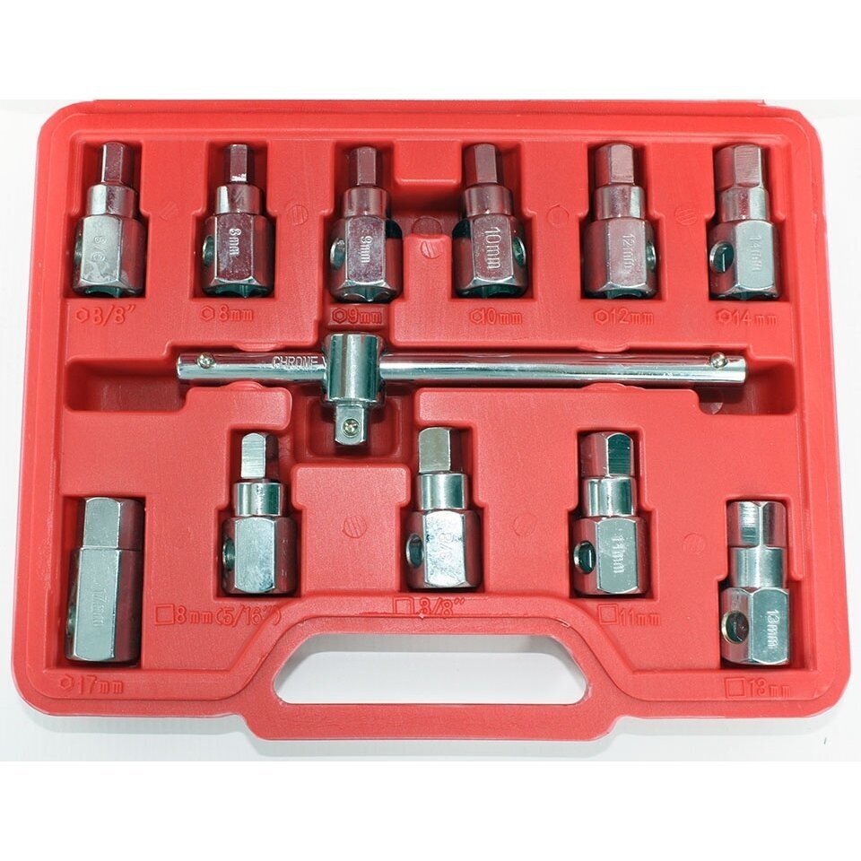 Galvutės alyvos nuleidimo kamščiams | 12 vnt. ESSEN TOOLS Galvutės alyvos nuleidimo kamščiams | 12 vnt. ESSEN TOOLS