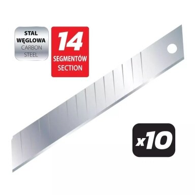 Geležtės 18mm. 10 vnt. DEDRA M9041 Geležtės 18mm. 10 vnt. DEDRA M9041