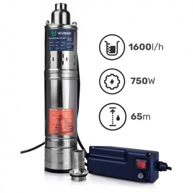 Giluminis vandens siurblys 750W 65m Wuber W11009 1 Giluminis vandens siurblys 750W 65m Wuber W11009 1