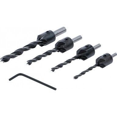 Grąžtai frezos medžiui | 4 vnt | 4-5-6-8 mm BGS