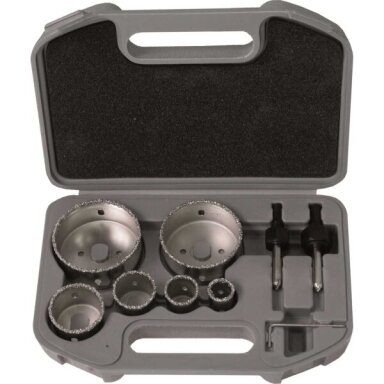 Gręžimo karunėlės volframinės 22-73mm + laikikliai  Dedra DED1515