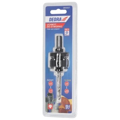Gręžimo karūnų laikiklis BI-METAL 32-210mm su grąžtu HEX10 DEDRA 08W007 Gręžimo karūnų laikiklis BI-METAL 32-210mm su grąžtu HEX10 DEDRA 08W007