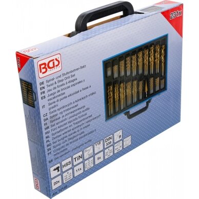 Grąžtų rinkinys HSS | titano nitridas | 1 - 10 mm | 231 vnt. BGS 4 Grąžtų rinkinys HSS | titano nitridas | 1 - 10 mm | 231 vnt. BGS 4