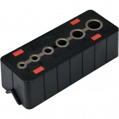 Grąžto gidas, šablonas su rankena 4, 5, 6, 8, 10 ir 12 mm YATO YT-39700 Grąžto gidas, šablonas su rankena 4, 5, 6, 8, 10 ir 12 mm YATO YT-39700