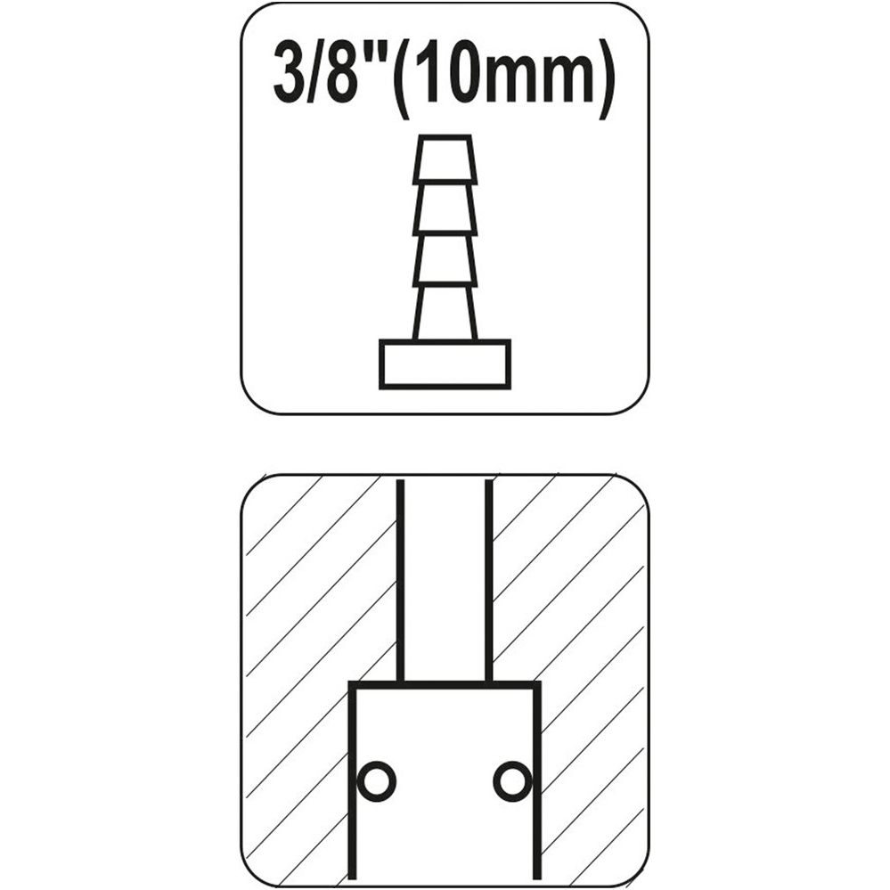 Greita jungtis žarnai 3/8" 10mm Yato 2 Greita jungtis žarnai 3/8" 10mm Yato 2