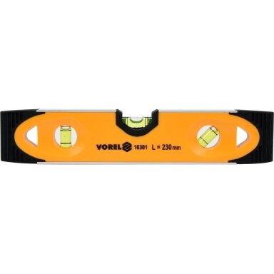 Gulsčiukas torpedo | 3 akutės | magnetinis | gumuotas | 230 mm 16301 VOREL Gulsčiukas torpedo | 3 akutės | magnetinis | gumuotas | 230 mm 16301 VOREL