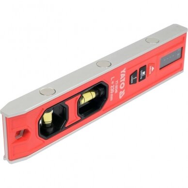 Gulsčiukas Torpedo su atstumo matuokliu Led YATO YT-30340 3 Gulsčiukas Torpedo su atstumo matuokliu Led YATO YT-30340 3