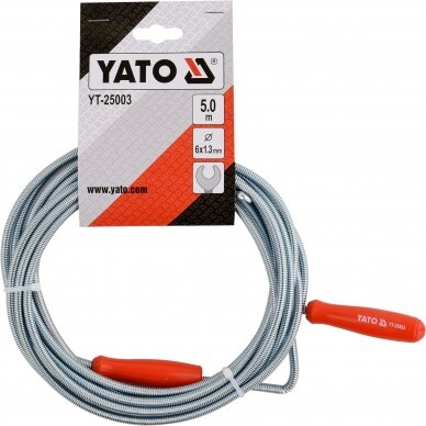 Gyvatukas kanalizacijos valymui 5m Ø6mm YATO 2 Gyvatukas kanalizacijos valymui 5m Ø6mm YATO 2