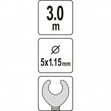 Gyvatukas kanalizacijos valymui 3m, Ø5mm 3 Gyvatukas kanalizacijos valymui 3m, Ø5mm 3