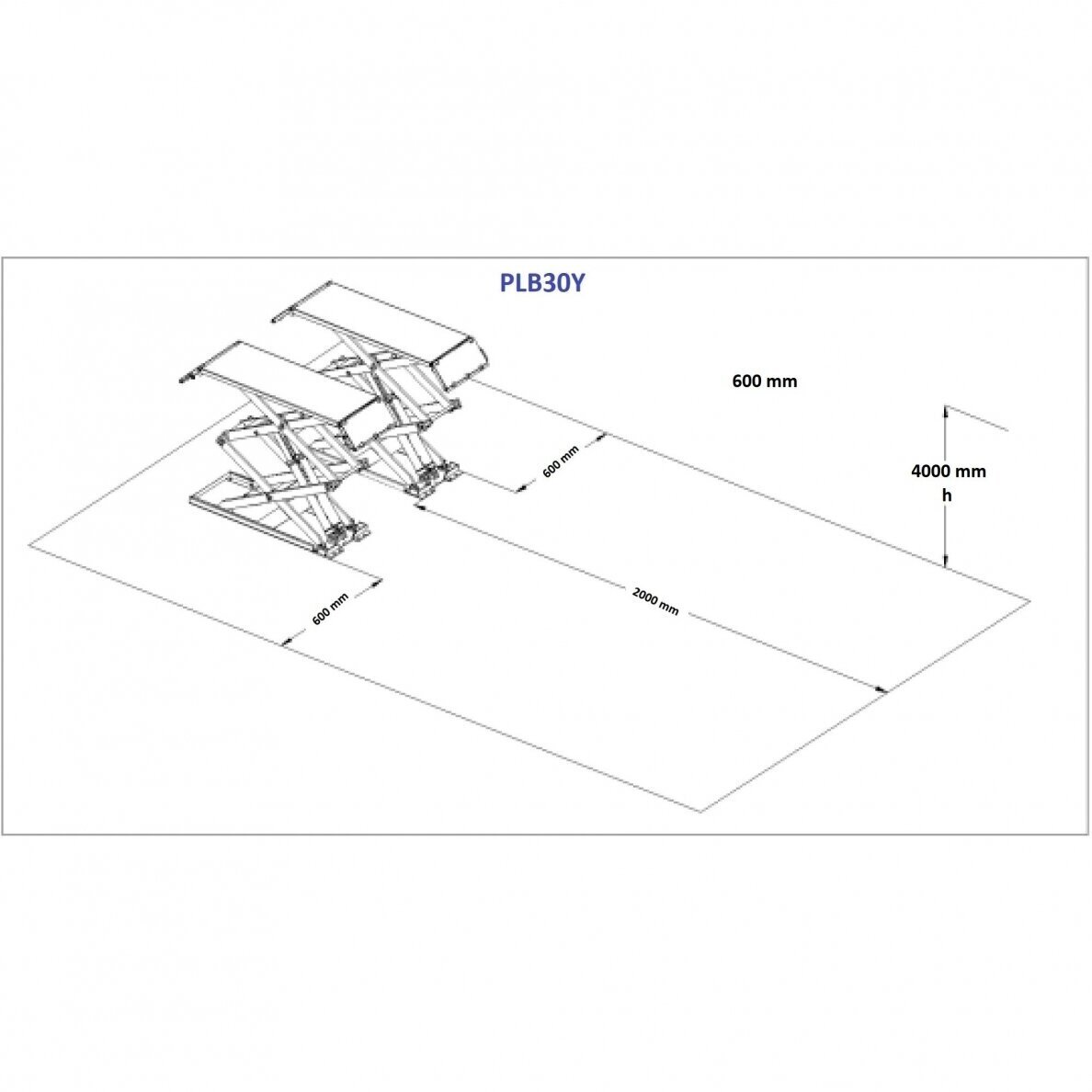 Hidraulinis keltuvas žirklinis 3T kėlimas iki 1,85m, 380V, PULI PLB30Y 3 Hidraulinis keltuvas žirklinis 3T kėlimas iki 1,85m, 380V, PULI PLB30Y 3