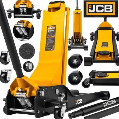 Hidraulinis domkratas žemo profilio su dviguba pompa 1.5T 70-610mm JCB TH32006 Hidraulinis domkratas žemo profilio su dviguba pompa 1.5T 70-610mm JCB TH32006