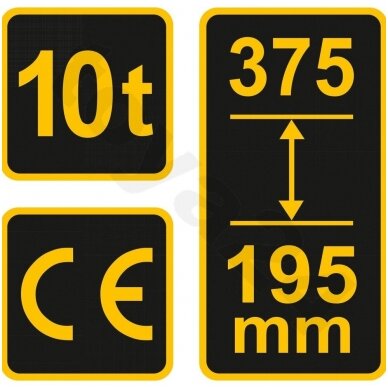 Hidraulinis domkratas 10T 195- 375 mm TÜV/GS/CE 2