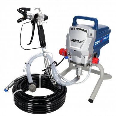 Hidrodinaminis dažymo agregatas 950W, 2 l/min, žarna 15m, pistoletas 517, DEDRA DED7424 Hidrodinaminis dažymo agregatas 950W, 2 l/min, žarna 15m, pistoletas 517, DEDRA DED7424