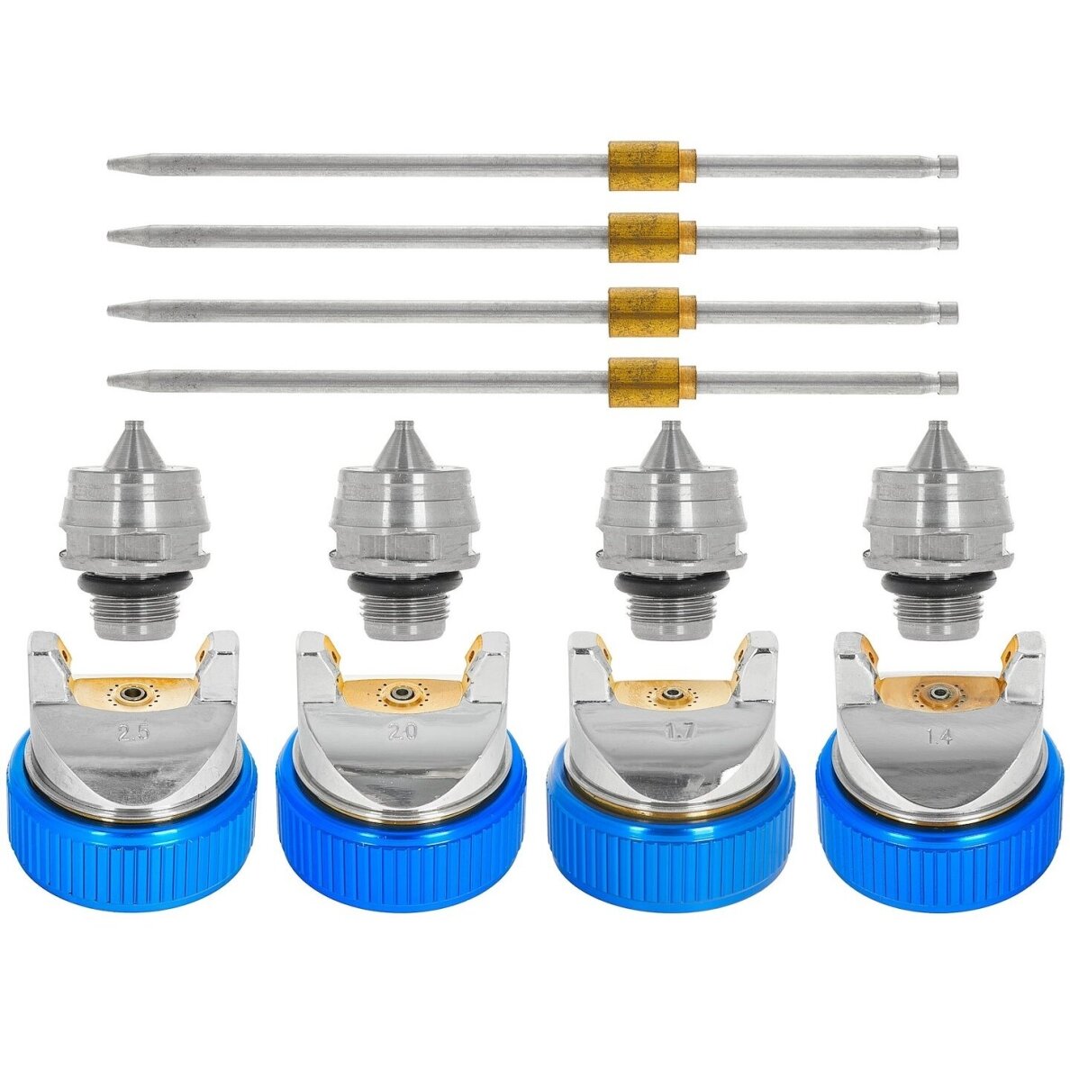 HVLP dažymo pistoletas su 4 purkštukais 1.4–2.5 mm 6