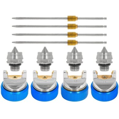 HVLP dažymo pistoletas su 4 purkštukais 1.4–2.5 mm 6 HVLP dažymo pistoletas su 4 purkštukais 1.4–2.5 mm 6
