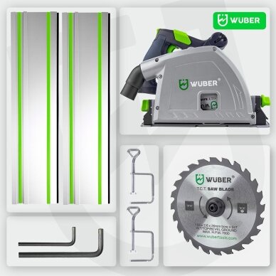 Įgilinamas diskinis pjūklas su liniuote 2400W WUBER W57204 13 Įgilinamas diskinis pjūklas su liniuote 2400W WUBER W57204 13