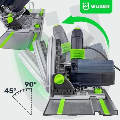 Įgilinamas diskinis pjūklas su liniuote 2400W WUBER W57204 16 Įgilinamas diskinis pjūklas su liniuote 2400W WUBER W57204 16