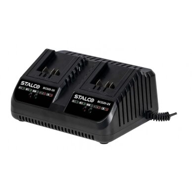 Įkroviklis STALCO 20V, 2 x 4AH Įkroviklis STALCO 20V, 2 x 4AH