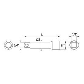 Ilgintuvas galvutei 1/4" (6.3mm) 76mm YATO YT-1430 1