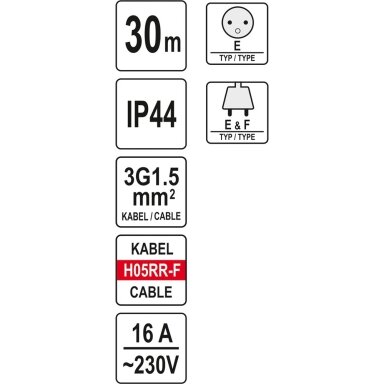 Ilgintuvas guminis su būgnu 30M 3х1,5mm² Ilgintuvas guminis su būgnu 30M 3х1,5mm²