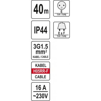 Ilgintuvas guminis su būgnu 40M 3х1,5mm² Ilgintuvas guminis su būgnu 40M 3х1,5mm²