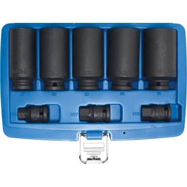 Ilgų galvučių rinkinys pusašiams 12kampų 27-36mm, 8vnt. BGS 5335 Ilgų galvučių rinkinys pusašiams 12kampų 27-36mm, 8vnt. BGS 5335