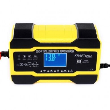 Impulsinis automatinis akumuliatoriaus įkroviklis 12 / 24V 5A/10A Kraftdele KD1291 Impulsinis automatinis akumuliatoriaus įkroviklis 12 / 24V 5A/10A Kraftdele KD1291