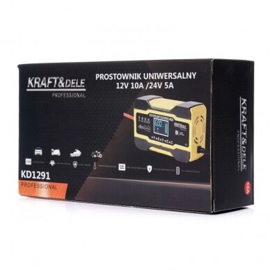 Impulsinis automatinis akumuliatoriaus įkroviklis 12 / 24V 5A/10A Kraftdele KD1291 6 Impulsinis automatinis akumuliatoriaus įkroviklis 12 / 24V 5A/10A Kraftdele KD1291 6
