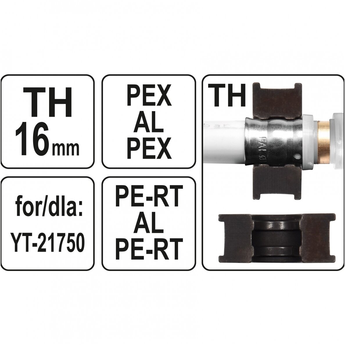 Indėklas / matrica TH16  Presavimo replėms YT-21750 3
