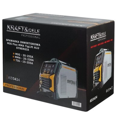 Inverterinis suvirinimo aparatas MIG FLUX MMA TIG Lift SYNERGIA 255A Kraft&Dele KD3434 23 Inverterinis suvirinimo aparatas MIG FLUX MMA TIG Lift SYNERGIA 255A Kraft&Dele KD3434 23