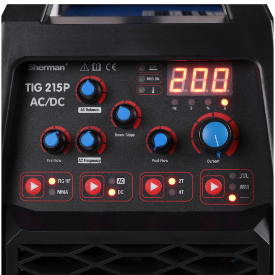 Inverterinis suvirinimo aparatas TIG 215P AC/DC Sherman 5