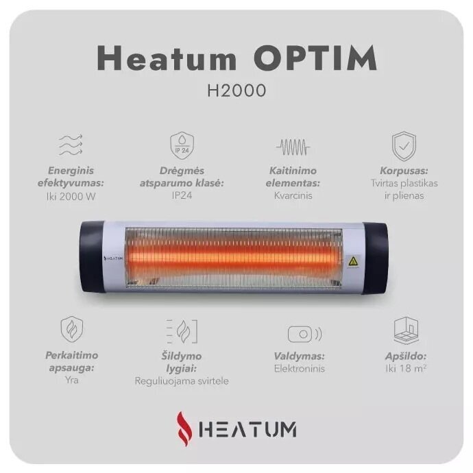Infraraudonųjų spindulių šildytuvas Heatum H2000 OPTIM 4 Infraraudonųjų spindulių šildytuvas Heatum H2000 OPTIM 4