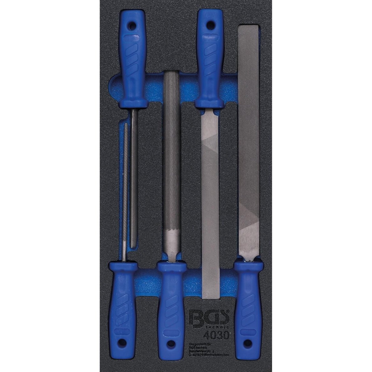 Įrankių dėklas 1/3: dildžių rinkinys metalui | 5 vnt. 150-250mm BGS