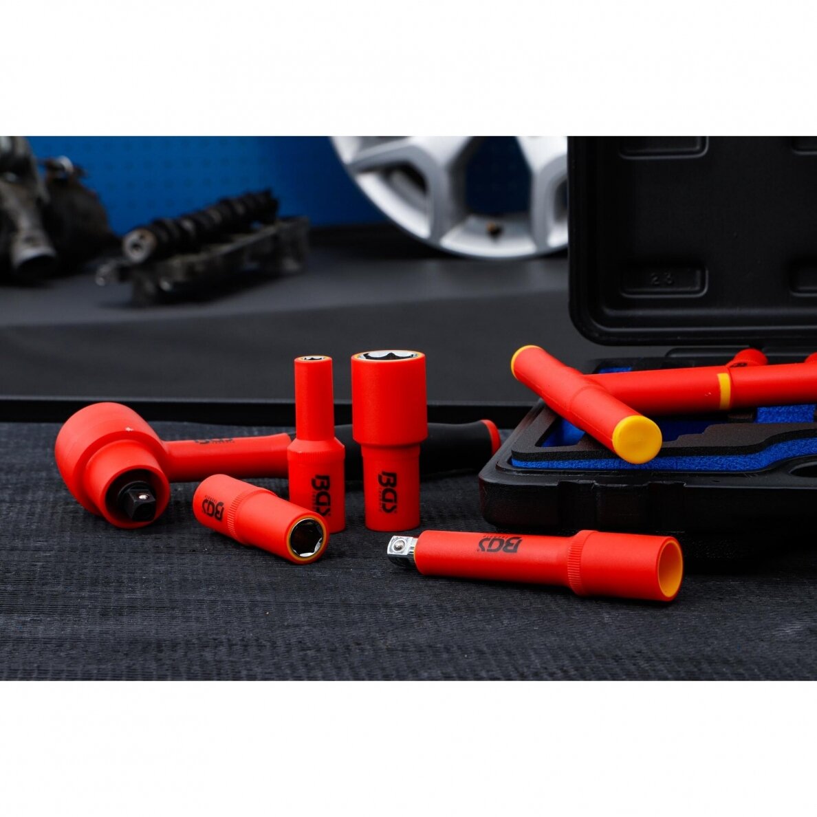 Įrankių ir galvučių rinkinys VDE 10 mm (3/8") , 7 - 22 mm 12 vnt. BGS-technic 1